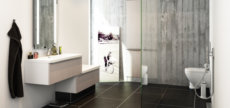 Moderne badeværelse med fliser